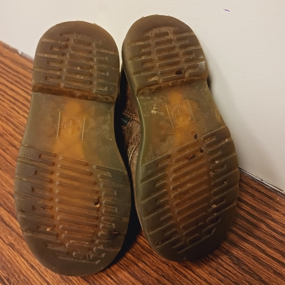 DR. MARTEN BOOT KID SIZE 8 DELANEY SOFT BROWN LEATHER ZIP LACE UP - Picture 4 of 7